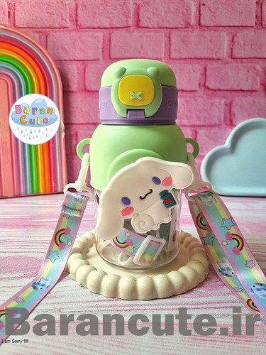 قمقمه فانتزی وارداتی نی دار با عروسک اسپینری طرح سینامورول