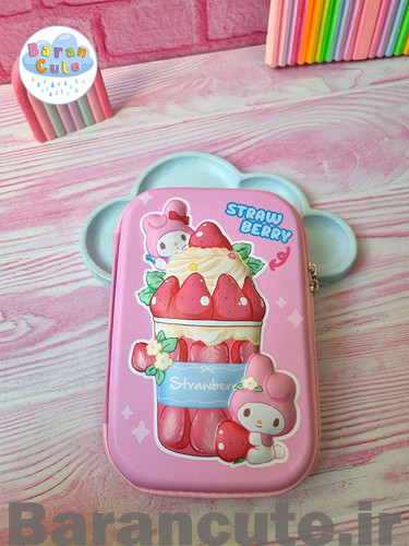 جامدادی وارداتی تبلتی کتابی برجسته طرح ملودی توت فرنگی